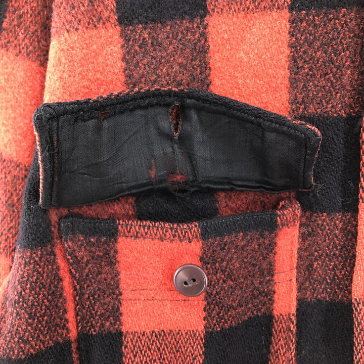 1940'S WOOLRICH Buffalo Check Wool Shirt, Men's Size L, Vintage / eaa500401