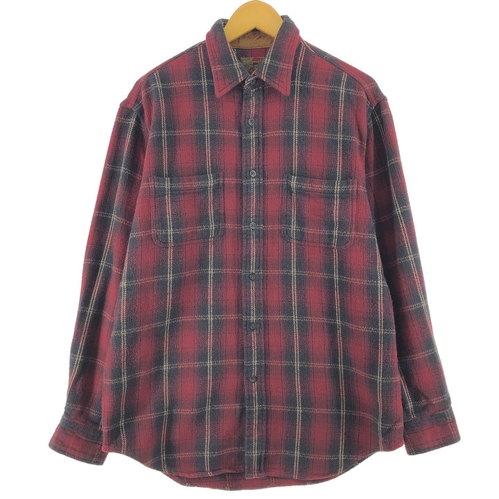 Long sleeve heavy flannel check shirt, men's size M / eaa500433