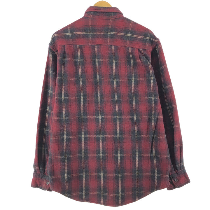 Long sleeve heavy flannel check shirt, men's size M / eaa500433