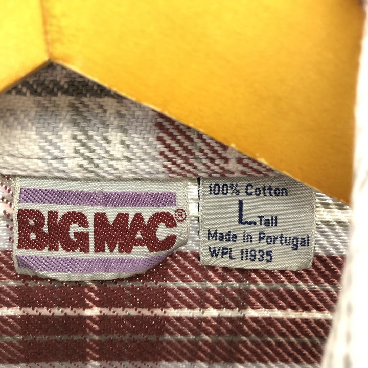 90'S BIG MAC Long Sleeve Flannel Check Shirt Men's Size L Vintage /eaa500442