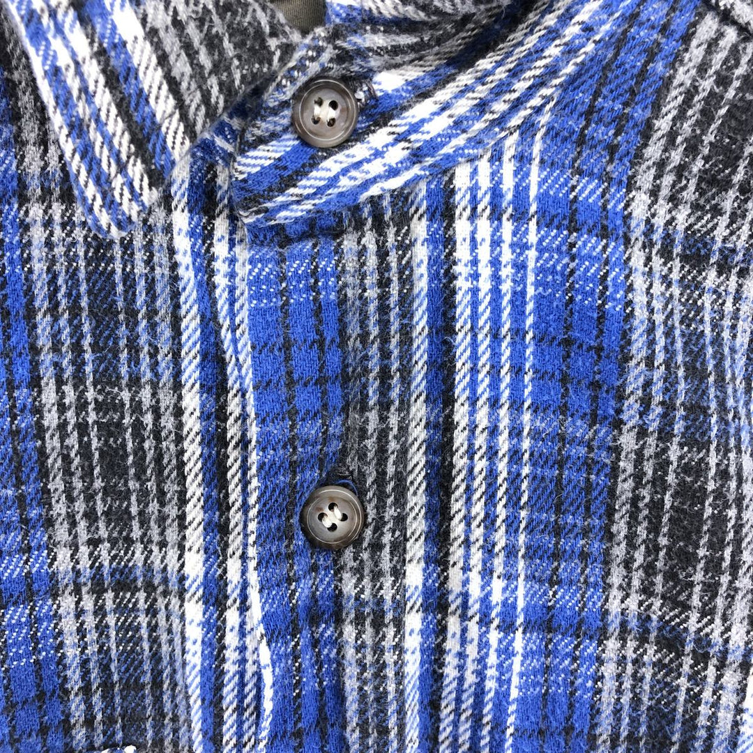 90'S Five Brother Long Sleeve Heavy Flannel Check Shirt Men's L Size Vintage /eaa500446