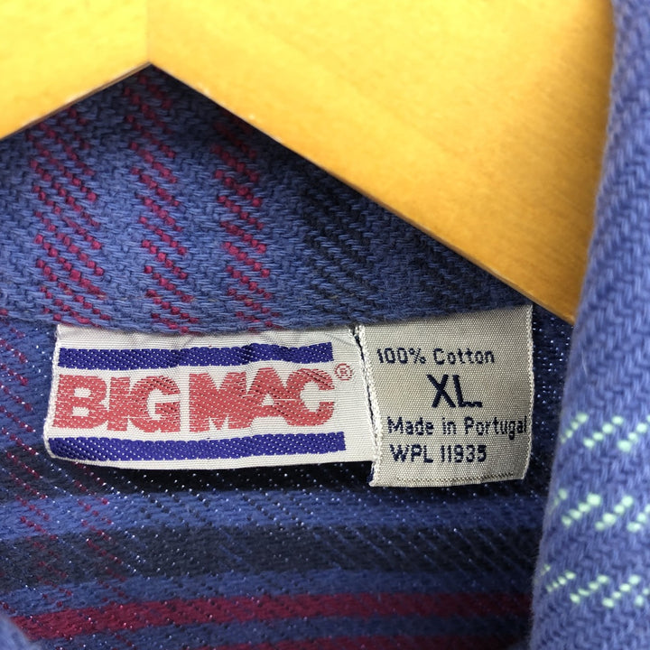 80's BIG MAC Long Sleeve Flannel Check Shirt Men's XL Vintage /eaa500447