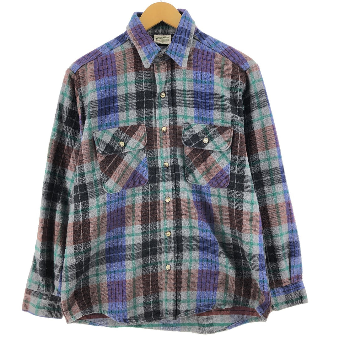 90'S Five Brother Long Sleeve Heavy Flannel Check Shirt Made in USA Men's Medium Vintage /eaa500448