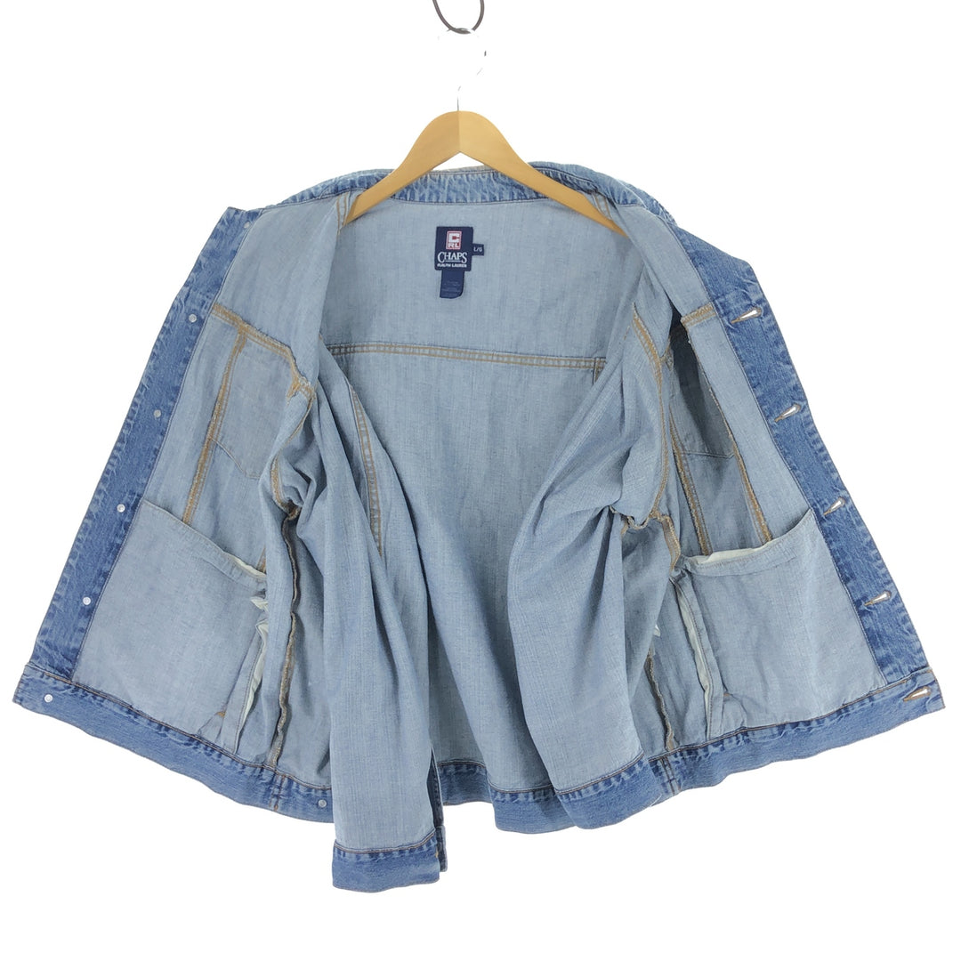 90'S Ralph Lauren CHAPS denim jacket, denim jacket, men's size L / eaa500472