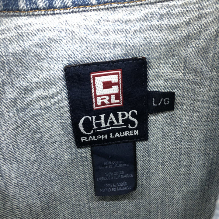 90'S Ralph Lauren CHAPS denim jacket, denim jacket, men's size L / eaa500472