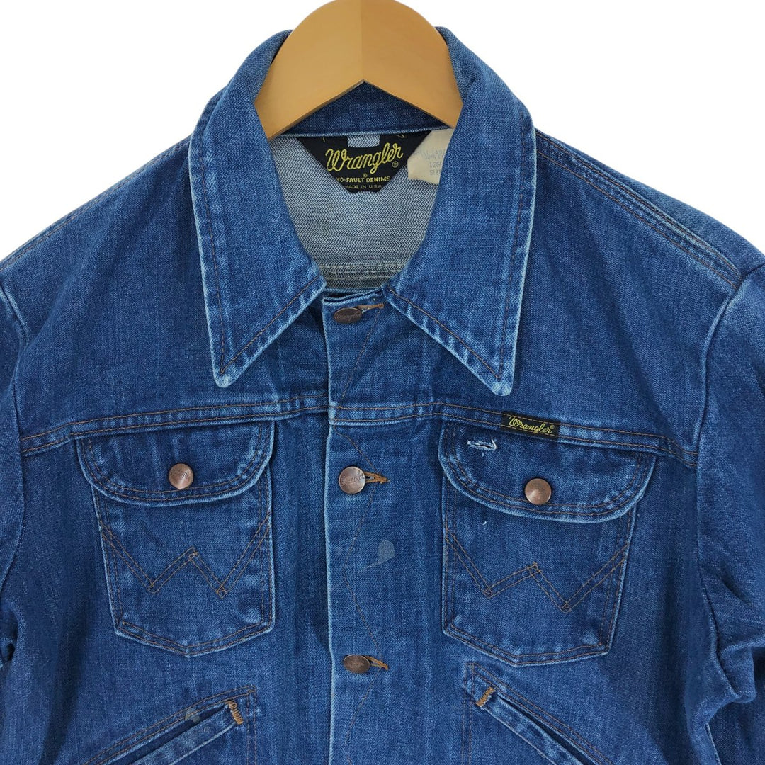 Vintage 80'S Wrangler NO-FAULT DENIMS denim jacket, made in USA, men's M size / eaa500474