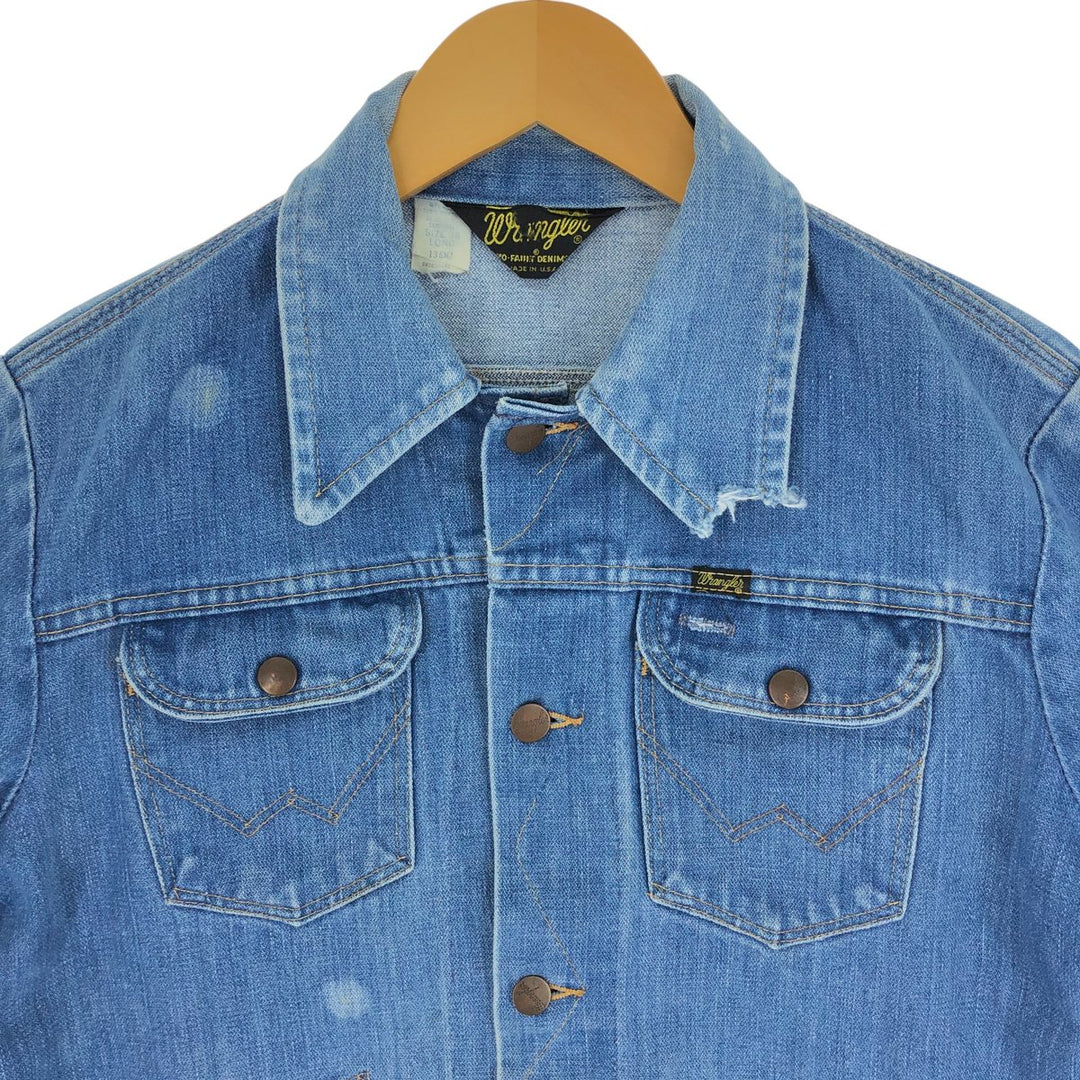 Vintage 80'S Wrangler NO-FAULT DENIMS denim jacket, denim jacket, made in USA, men's size S / eaa500475