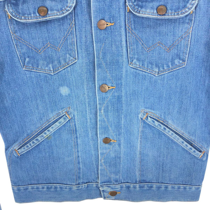 Vintage 80'S Wrangler NO-FAULT DENIMS denim jacket, denim jacket, made in USA, men's size S / eaa500475