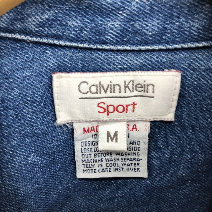 90'S Calvin Klein Sport Denim Jacket Made in USA Men's M Size Vintage /eaa500476