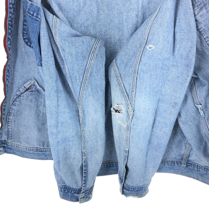 90'S Guess BY GEORGES MARCIANO denim zip-up jacket made in USA, men's XL size, vintage /eaa500479