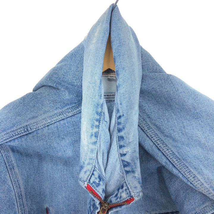 90'S Guess BY GEORGES MARCIANO denim zip-up jacket made in USA, men's XL size, vintage /eaa500479