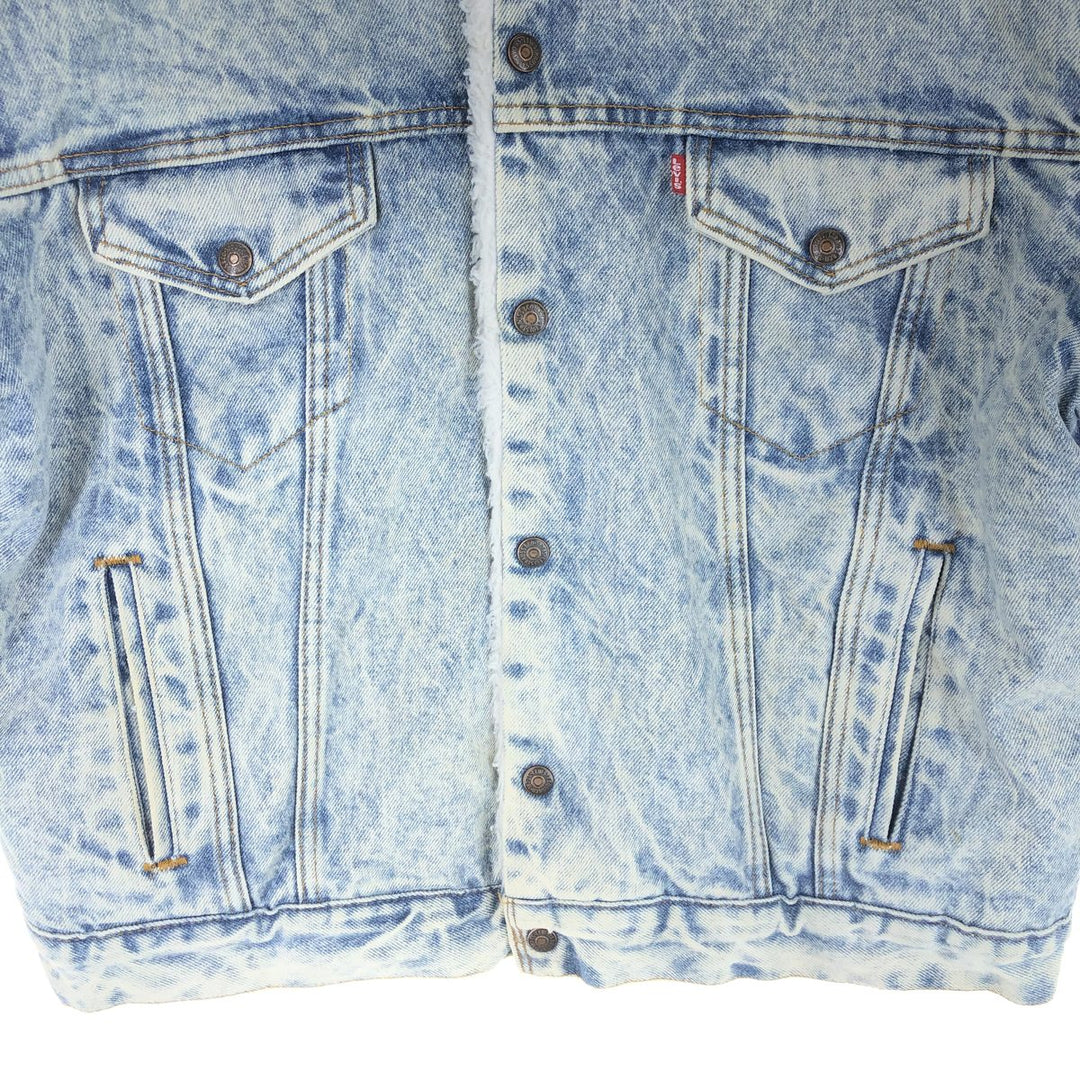 90'S Levi's 70609-0219 Chemical Wash Denim Boa Jacket Made in USA Men's L Size Vintage /eaa500492