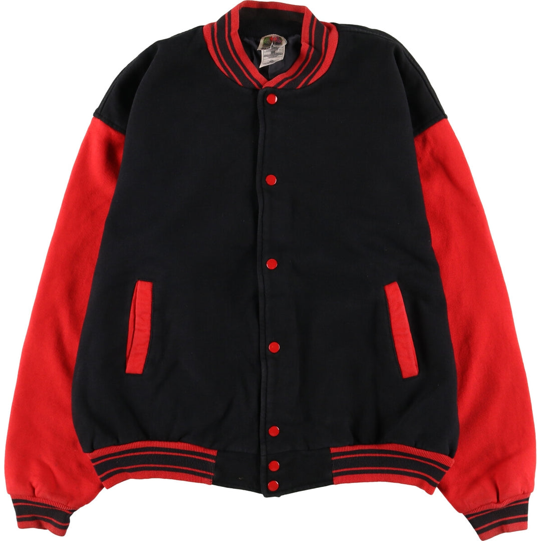 Fruit of the Loom Sweat Blouson Men's XXL cotton black type Vintage Second Hand