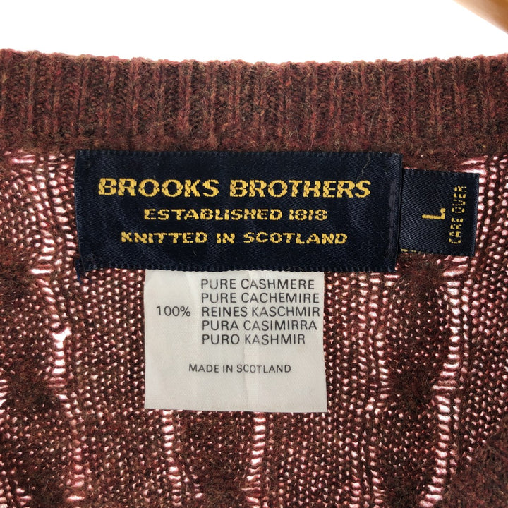 80s-90'S Brooks Brothers ESTABLISHED 1818 Cable Knit Cashmere Knit Sweater Men's Size L Vintage /eaa500550