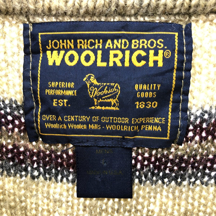 90s~00'S WOOLRICH Border Pattern Wool Knit Sweater Made in USA L Men's L size /eaa500577