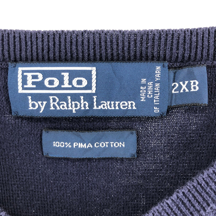 Ralph Lauren POLO by Ralph Lauren V-neck cotton knit vest, men's XXL equivalent / eaa500644