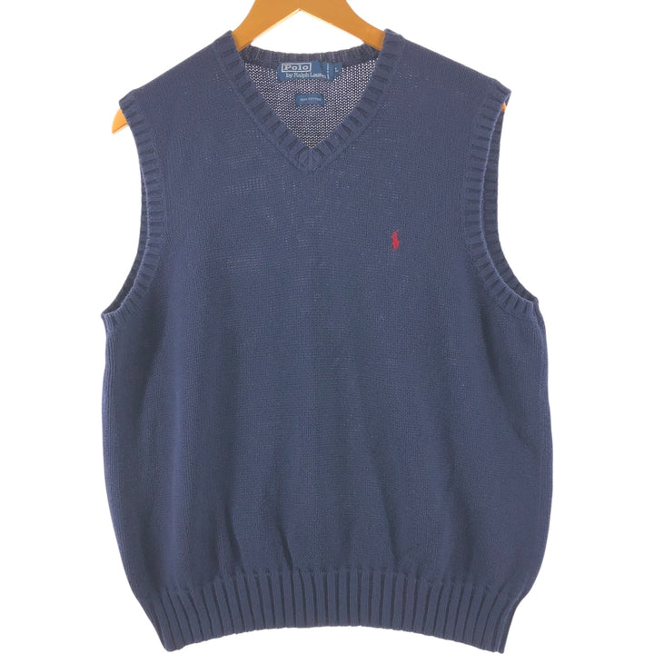 Ralph Lauren POLO by Ralph Lauren V-neck cotton knit vest, men's size L / eaa500645