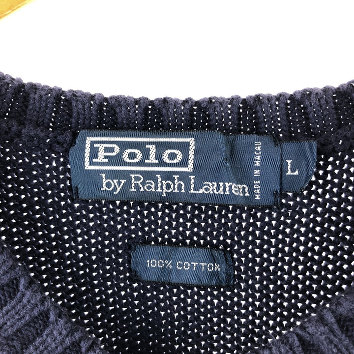 Ralph Lauren POLO by Ralph Lauren V-neck cotton knit vest, men's size L / eaa500645