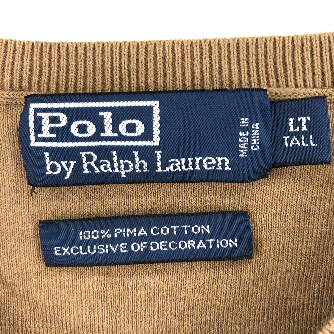 Ralph Lauren POLO by Ralph Lauren V-neck cotton knit vest, men's size L / eaa500647