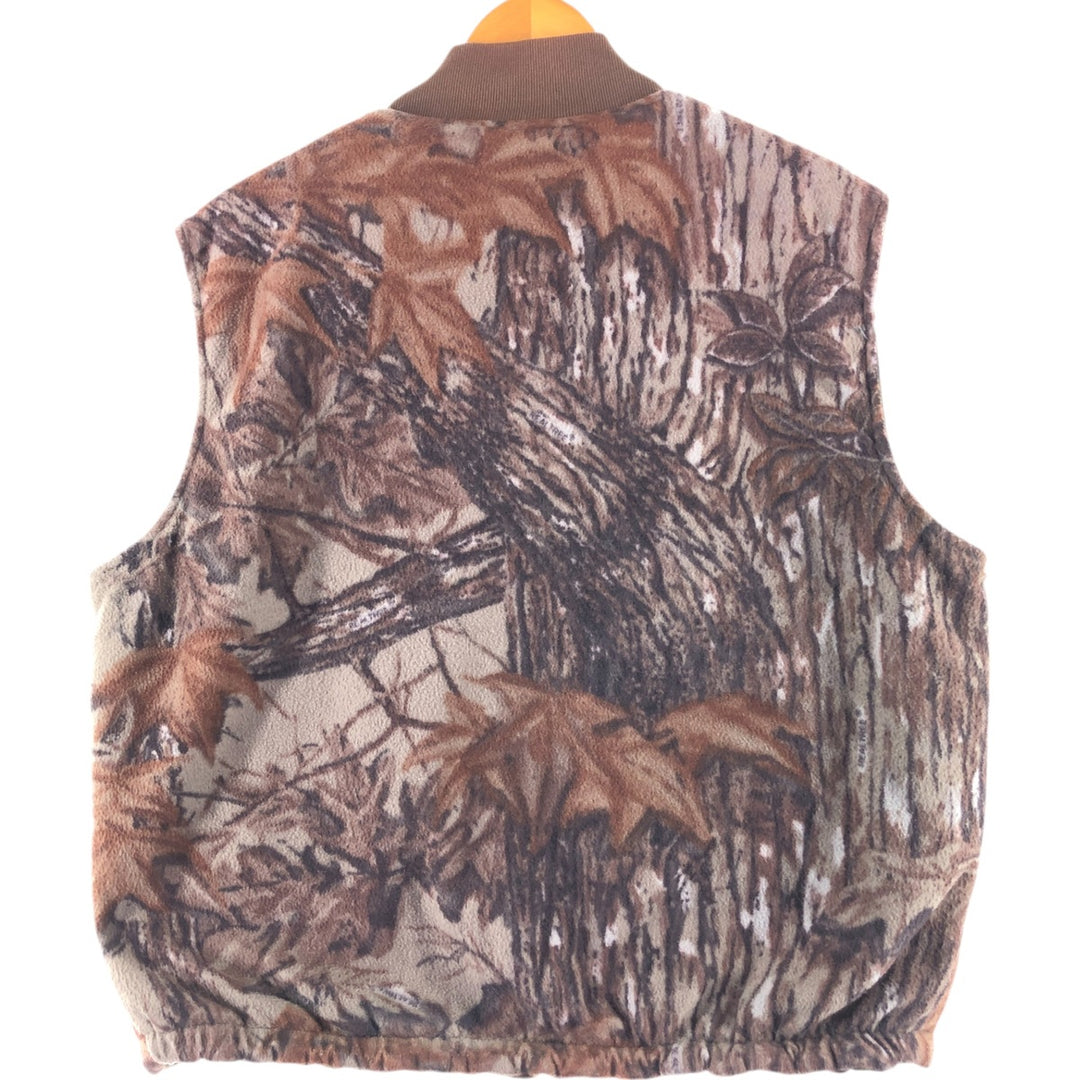 90s~00'S Cabelas Realtree Camo Woodland Camo Thinsulate Reversible Fleece Vest Men's XL /eaa500652