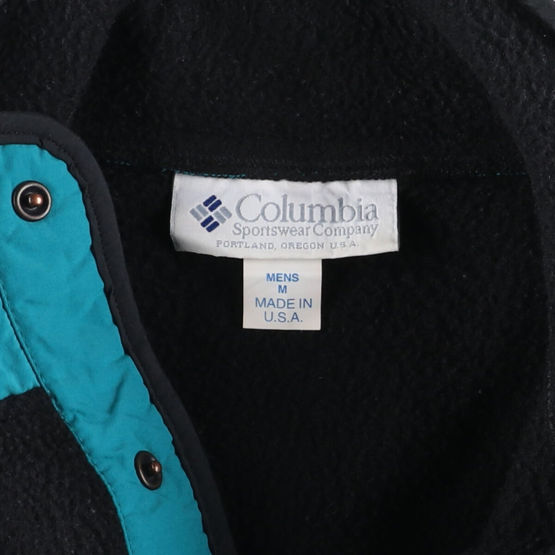 90'S Columbia White Tag Half Snap Fleece Pullover Made in USA Men's M Size Vintage /eaa500675