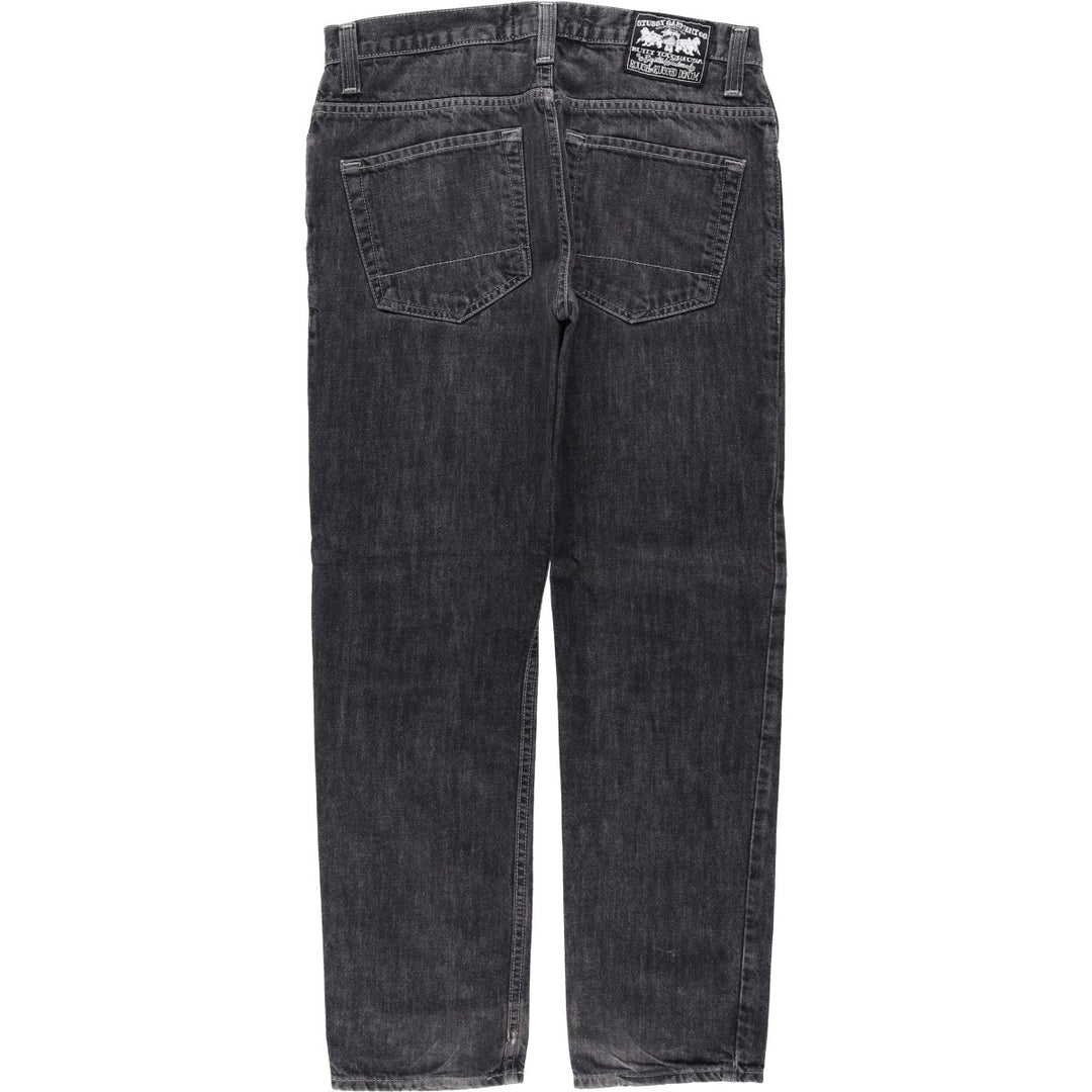 Stussy WORKGEAR Black Denim Straight Leg Jeans, Men's Size W33 (approx.) cotton black type Vintage Second Hand
