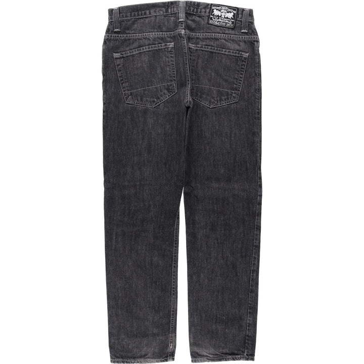 Stussy WORKGEAR Black Denim Straight Leg Jeans, Men's Size W33 (approx.) cotton black type Vintage Second Hand