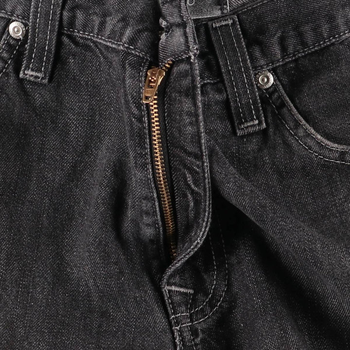 Stussy WORKGEAR Black Denim Straight Leg Jeans, Men's Size W33 (approx.) cotton black type Vintage Second Hand