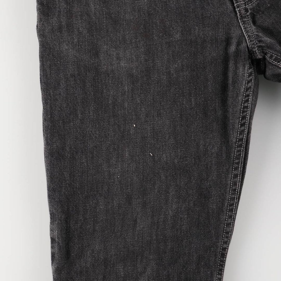 Stussy WORKGEAR Black Denim Straight Leg Jeans, Men's Size W33 (approx.) cotton black type Vintage Second Hand