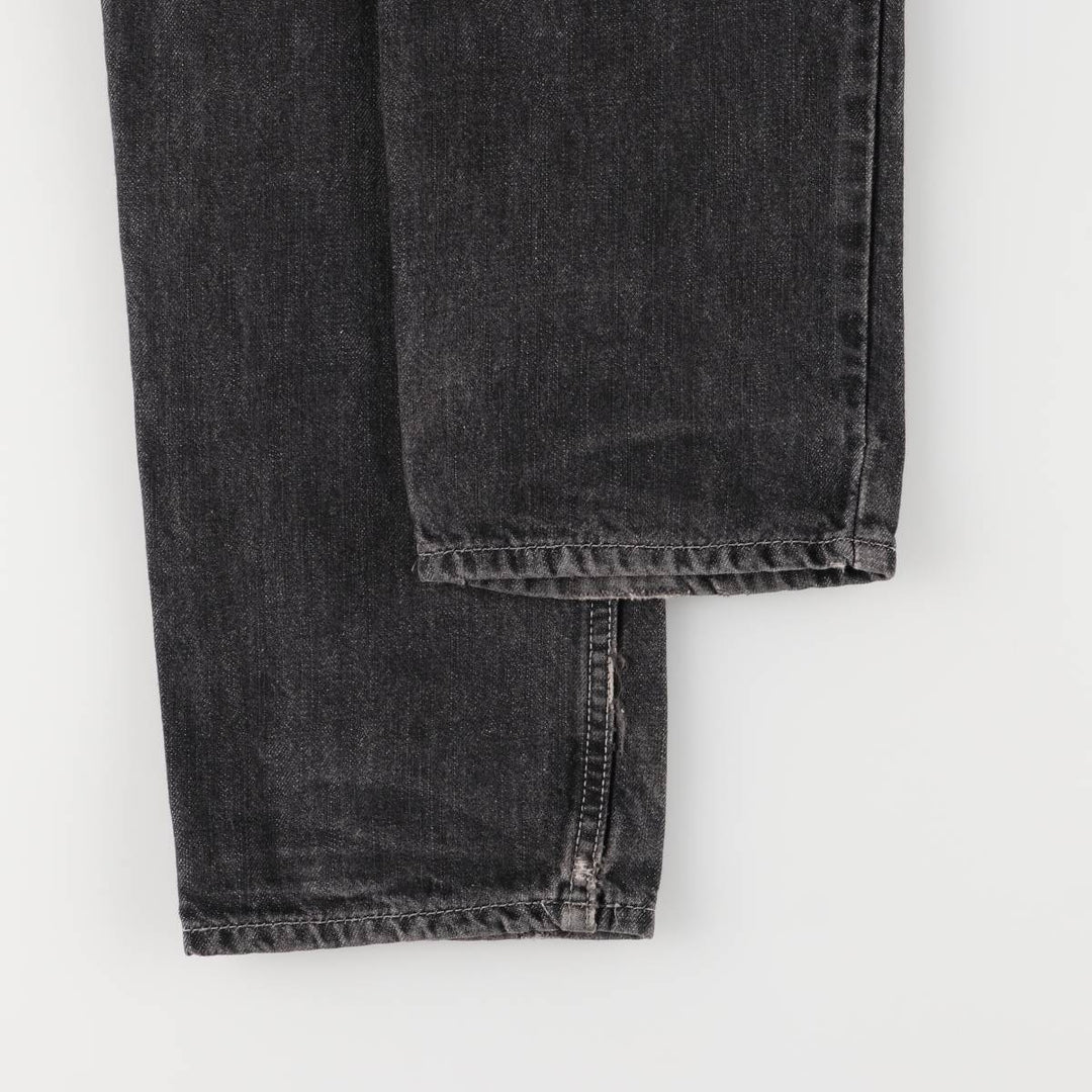 Stussy WORKGEAR Black Denim Straight Leg Jeans, Men's Size W33 (approx.) cotton black type Vintage Second Hand