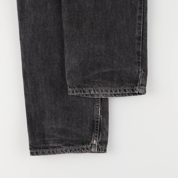 Stussy WORKGEAR Black Denim Straight Leg Jeans, Men's Size W33 (approx.) cotton black type Vintage Second Hand