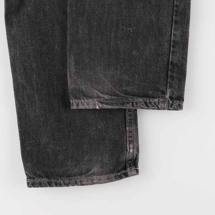 Stussy WORKGEAR Black Denim Straight Leg Jeans, Men's Size W33 (approx.) cotton black type Vintage Second Hand
