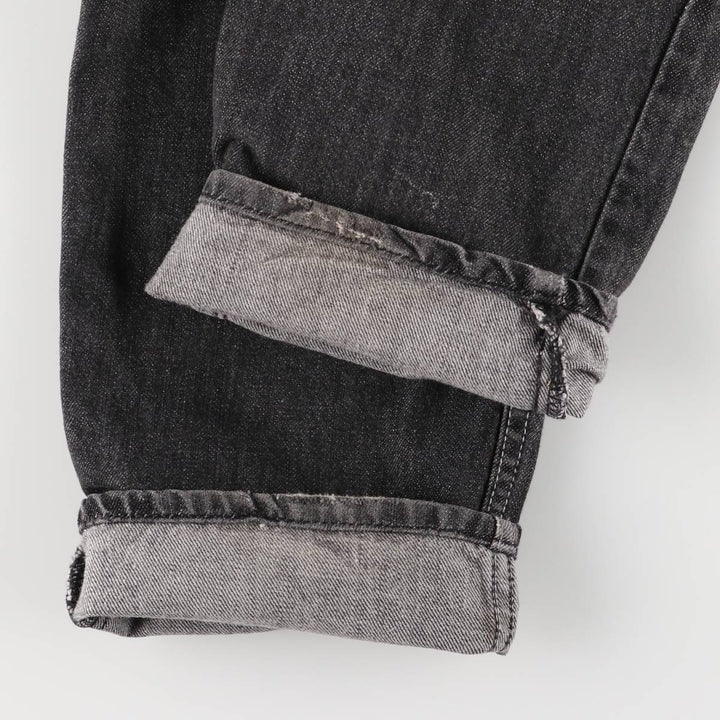 Stussy WORKGEAR Black Denim Straight Leg Jeans, Men's Size W33 (approx.) cotton black type Vintage Second Hand