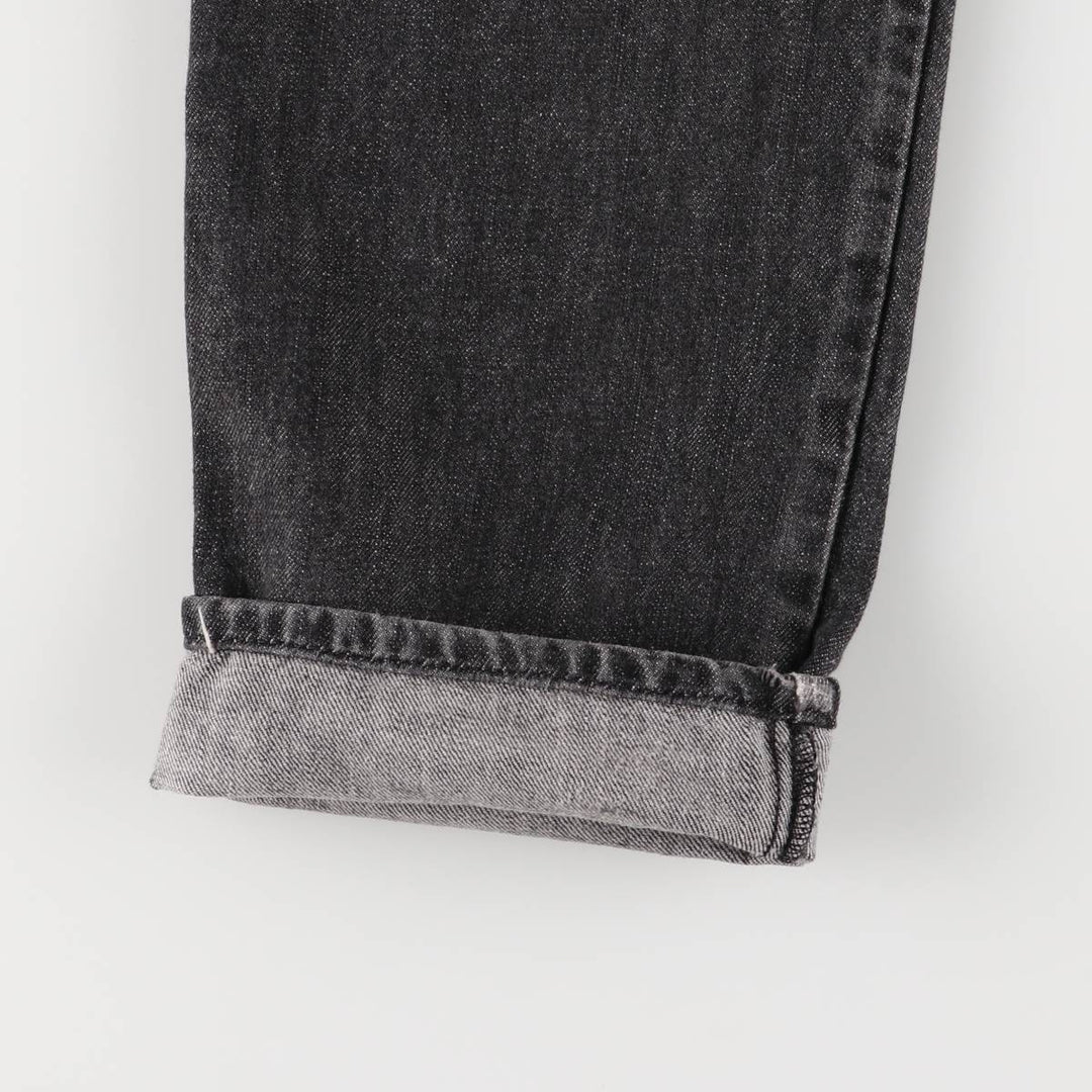 Stussy WORKGEAR Black Denim Straight Leg Jeans, Men's Size W33 (approx.) cotton black type Vintage Second Hand