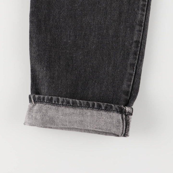 Stussy WORKGEAR Black Denim Straight Leg Jeans, Men's Size W33 (approx.) cotton black type Vintage Second Hand