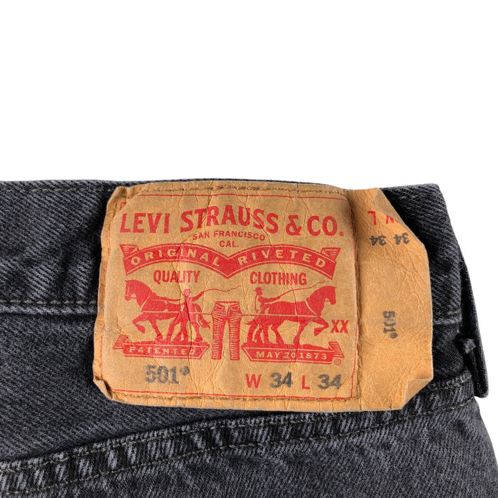 Levi's 501 Black Denim Straight Denim Pants Men's W33 equivalent / eaa500758