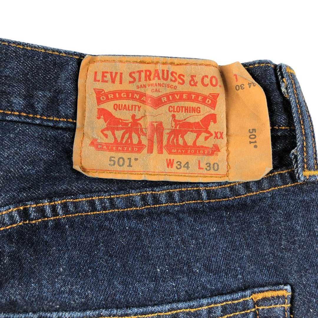 Dark navy Levi's straight denim pants for men, size W34 equivalent / eaa500762