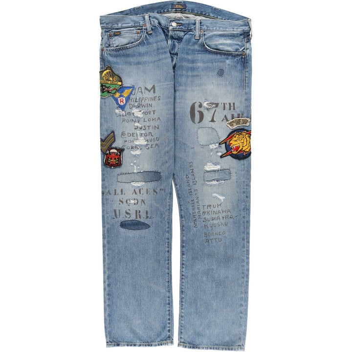 Big size Ralph Lauren POLO RALPH LAUREN patch custom straight denim pants men's w41 equivalent / eaa500783