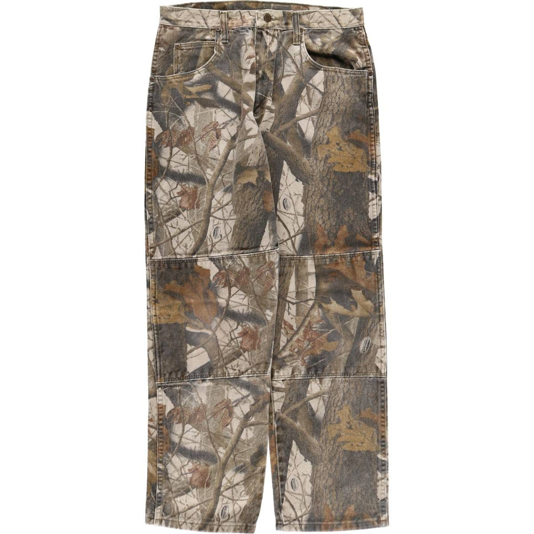 Wrangler Camouflage Pattern Real Tree Camo Double Knee Tapered Denim Pants Men's W31 equivalent / eaa500787