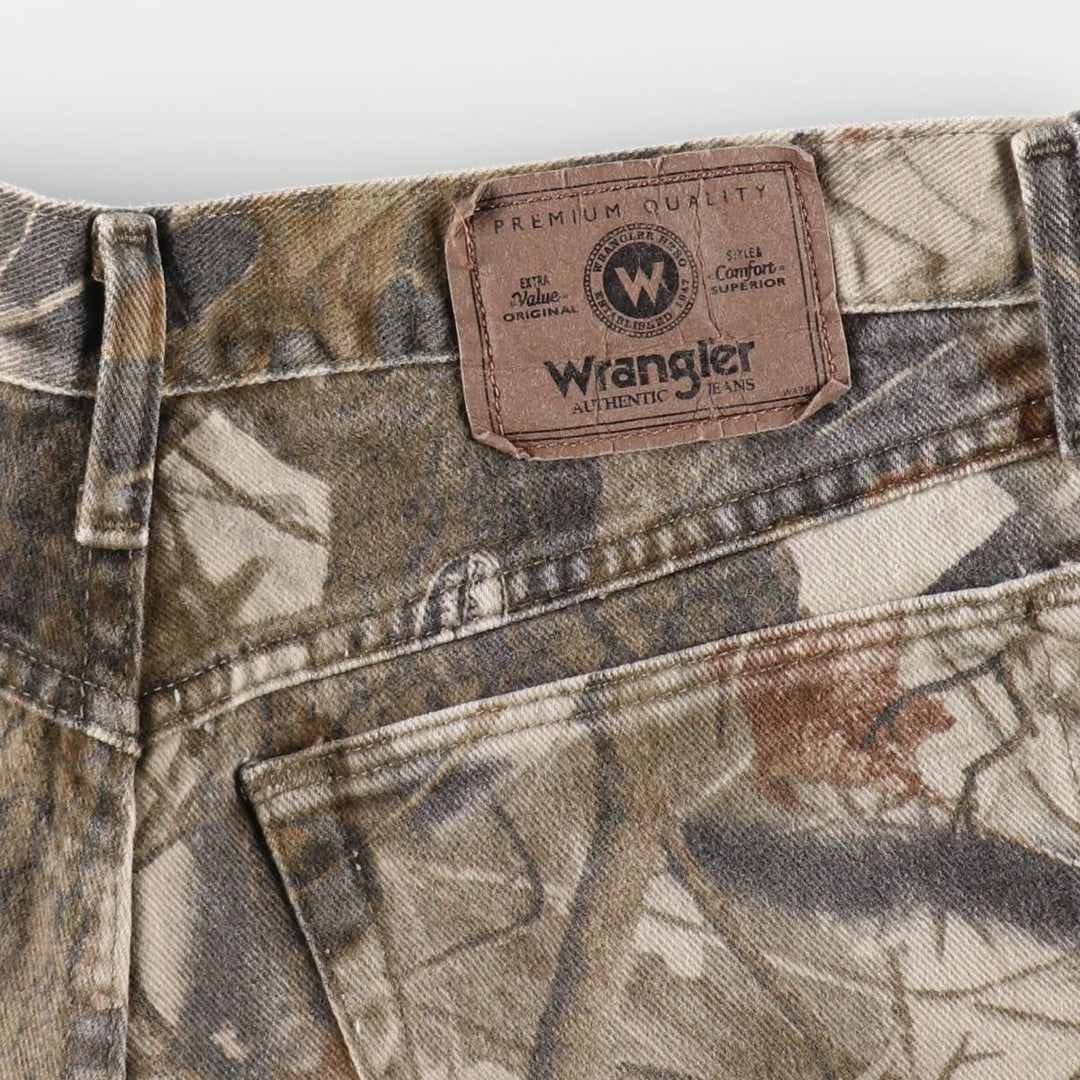 Wrangler Camouflage Pattern Real Tree Camo Double Knee Tapered Denim Pants Men's W31 equivalent / eaa500787