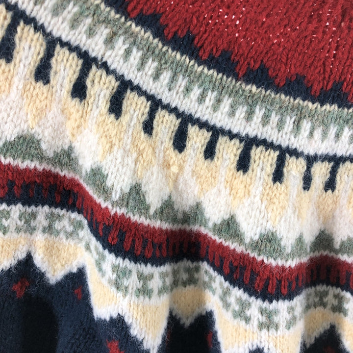 Eddie Bauer Nordic Print Sweater, Women's, Size XL wool navy blue type Vintage Second Hand