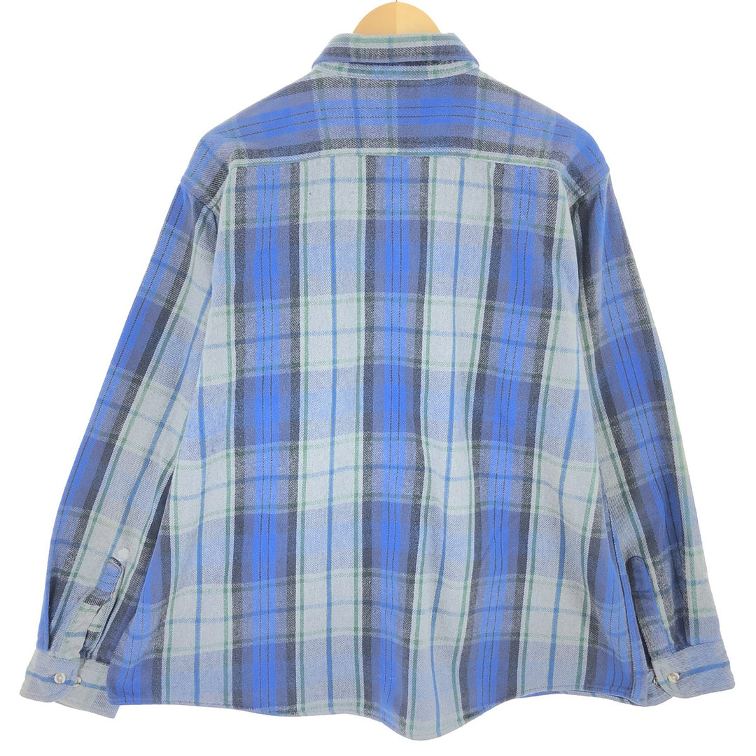 GFC TRADING CO. Long sleeve heavy flannel check shirt, men's equivalent to XL / eaa500839