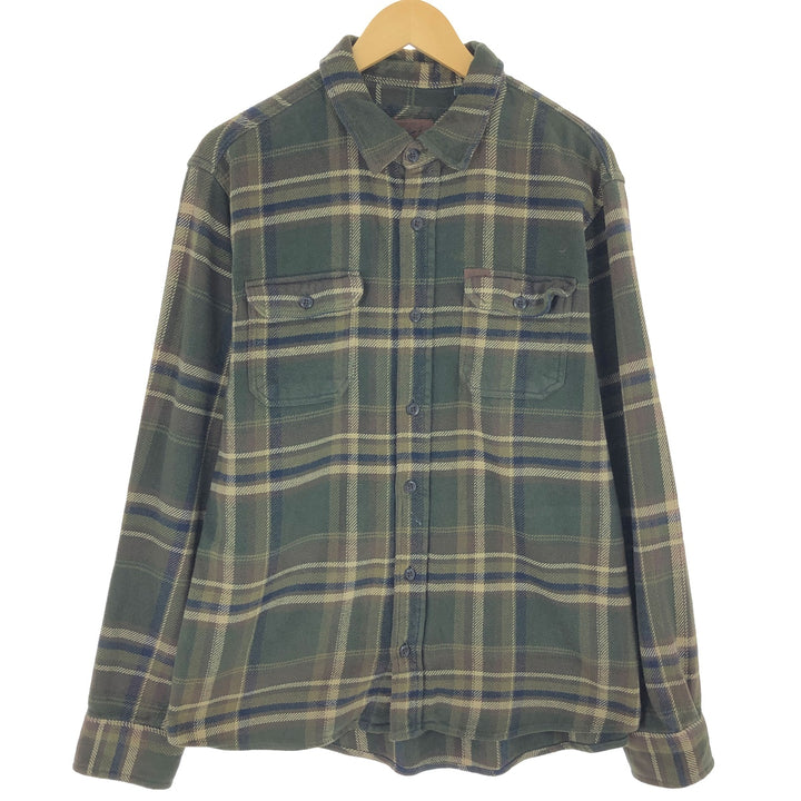 ORVIS Long Sleeve Heavy Flannel Check Shirt Men's L Size / eaa500840