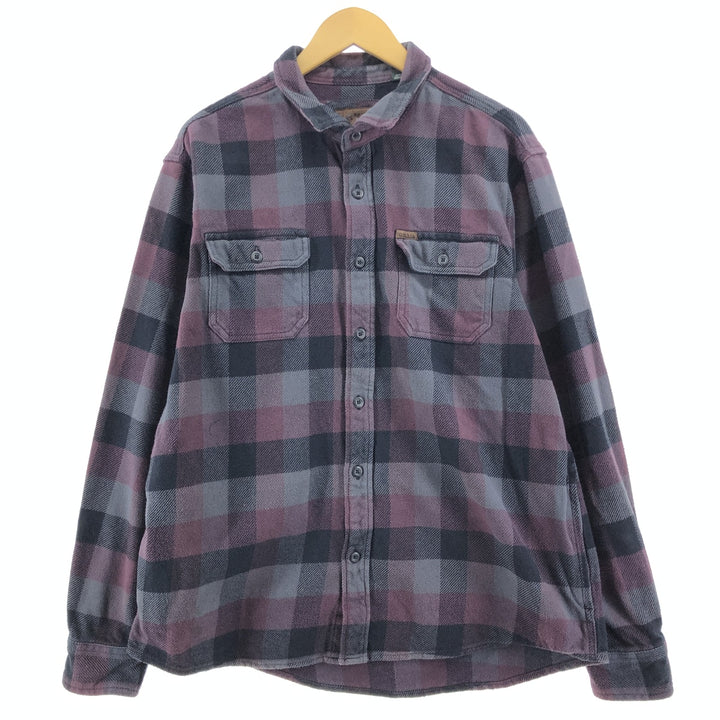 00'S ORVIS Long Sleeve Heavy Flannel Check Shirt Men's XL /eaa500843