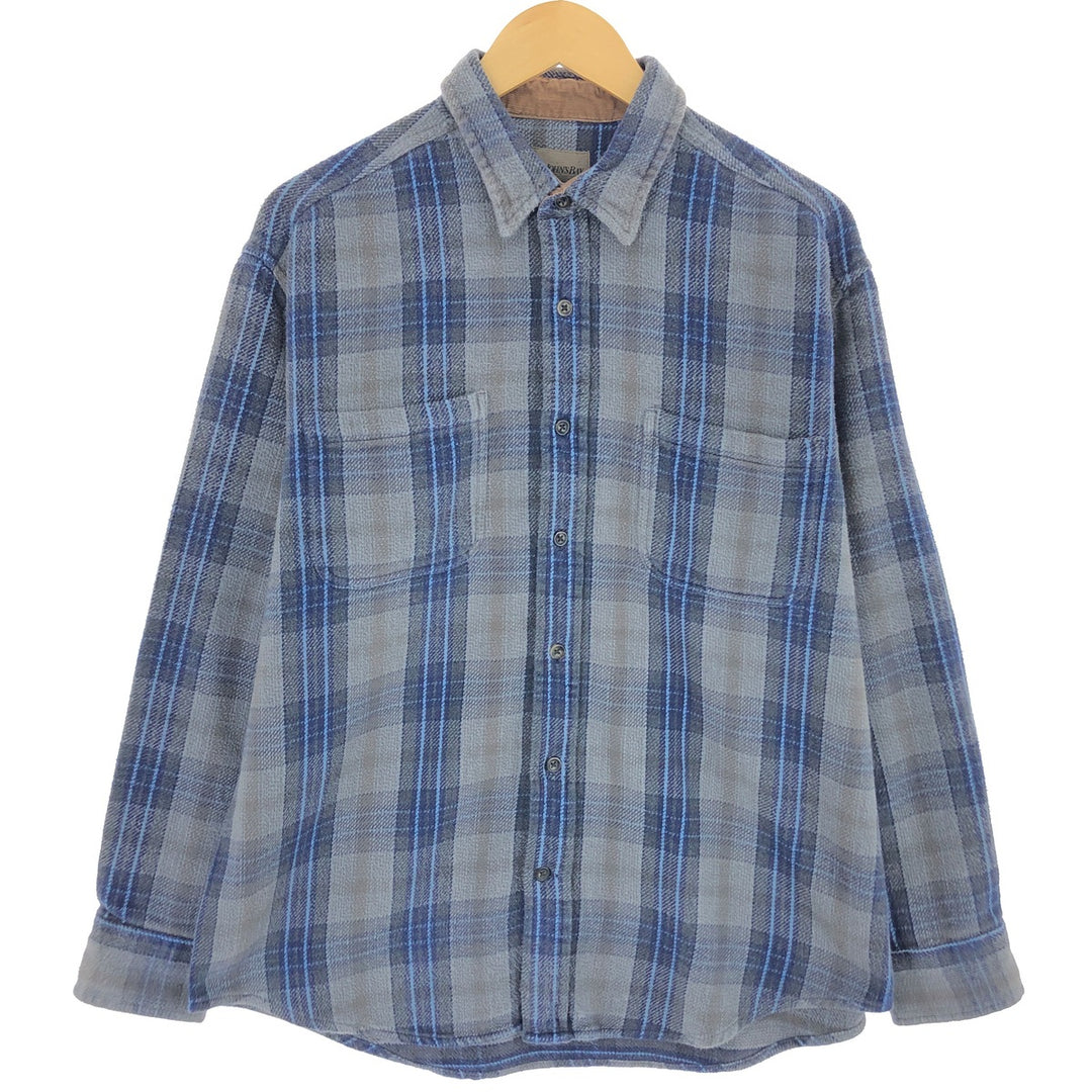 90s~00'S St. John's Bay Long Sleeve Heavy Flannel Check Shirt Men's L Size Vintage /eaa500844