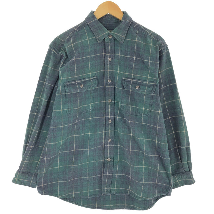 00'S FIELD and STREAM Long Sleeve Heavy Flannel Check Shirt Men's L size /eaa500845