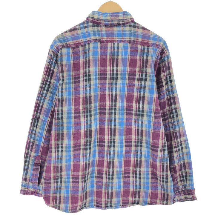 90'S Dakota DAKOTA Long Sleeve Heavy Flannel Check Shirt Men's XL Vintage /eaa500848