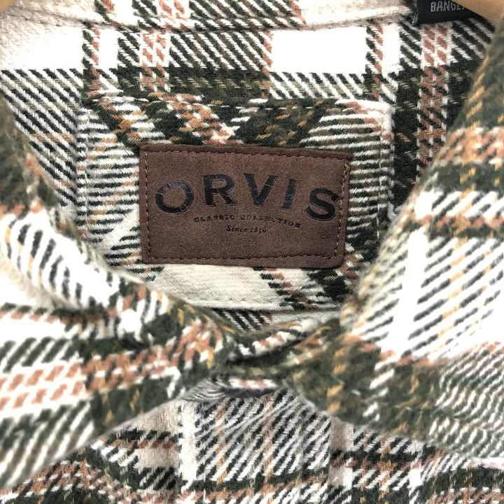 ORVIS Long Sleeve Heavy Flannel Check Shirt Men's M Size / eaa500851