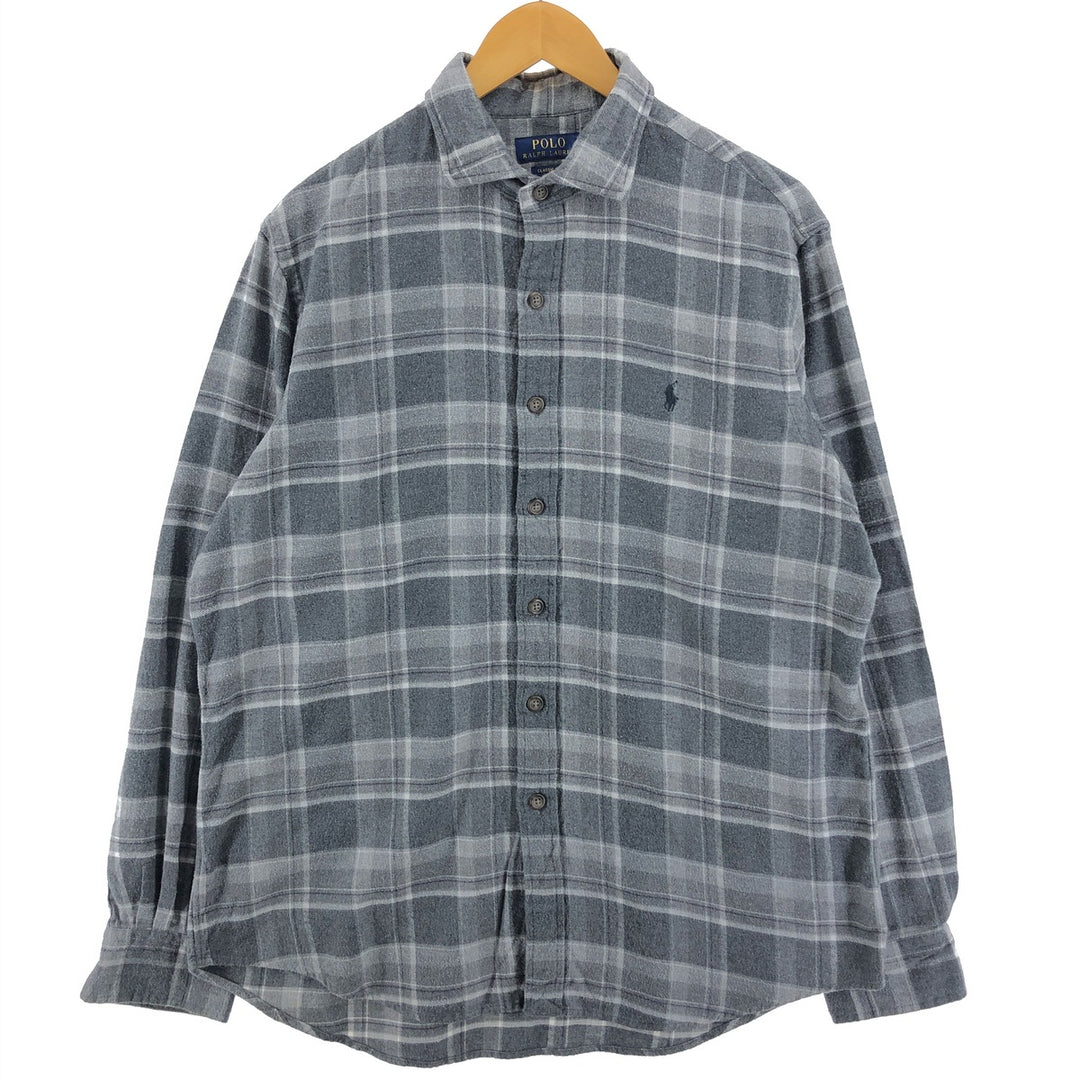 Ralph Lauren POLO RALPH LAUREN CLASSIC FIT long sleeve flannel check shirt men's size L / eaa500858