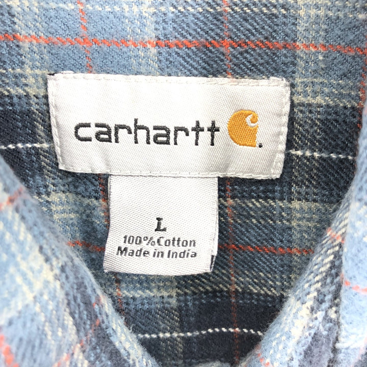 Carhartt Long Sleeve Button Down Flannel Check Shirt Men's Size L / eaa500861